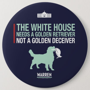 Warren 2020 - Bailey - Golden Retriever 6 Inch Round Button