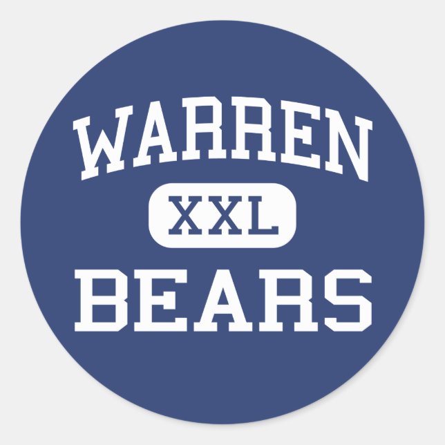 Warren - Bears - High School - Downey California Classic Round Sticker (Front)