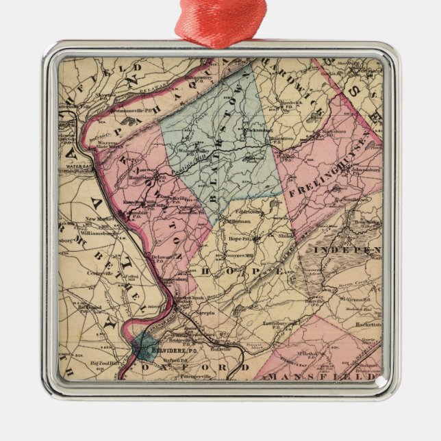 Warren County, NJ Metal Ornament (Front)
