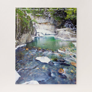 Warren Falls Vermont.Christmas Greetings Jigsaw Puzzle