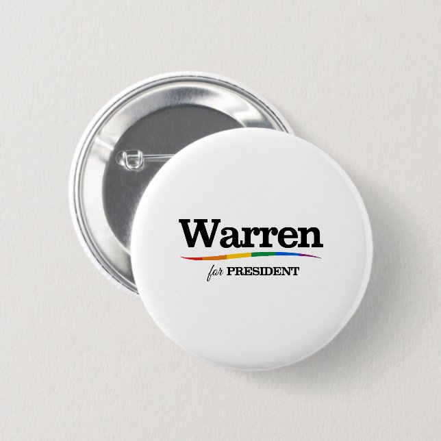 Warren for President 2 Inch Round Button (Front & Back)