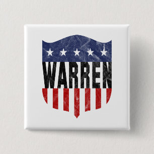 WARREN stars and stripes 2 Inch Square Button
