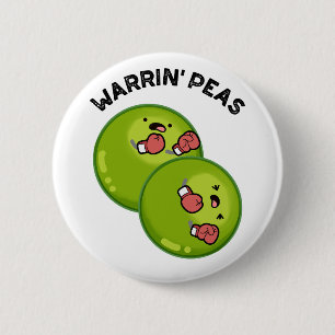 Warrin Peace Funny Pea Pun  2 Inch Round Button