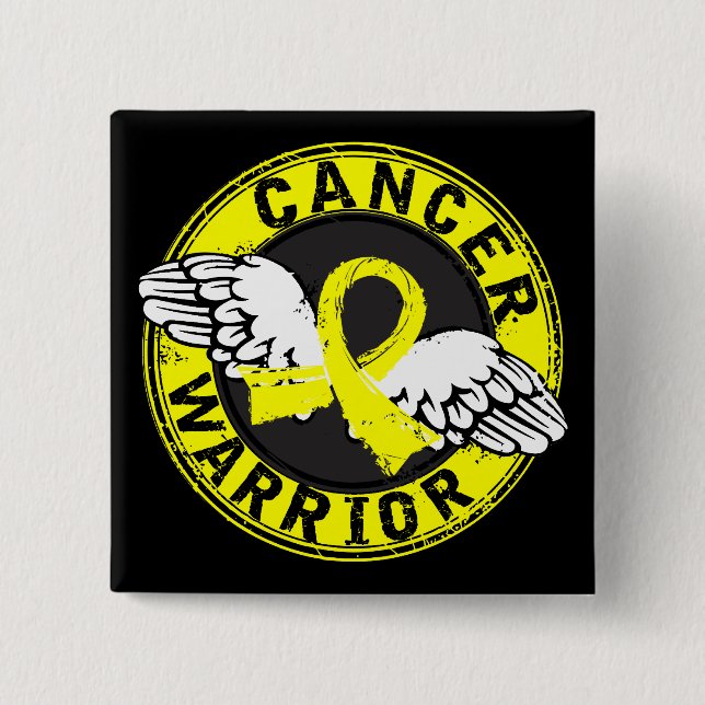 Warrior 14C Bladder Cancer 2 Inch Square Button (Front)