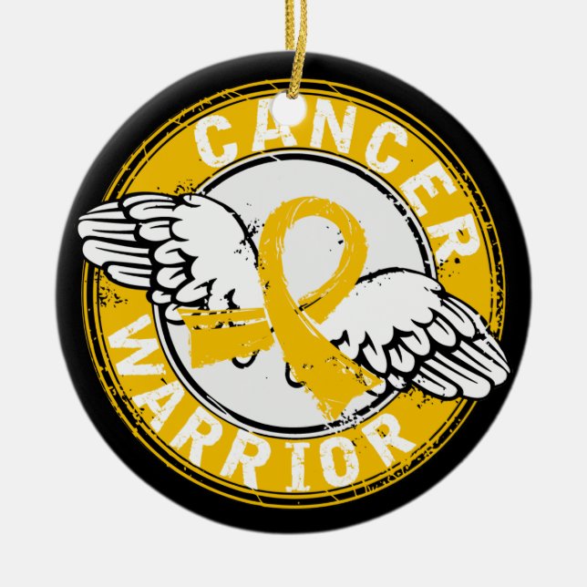 Warrior 14C Childhood Cancer Ceramic Ornament (Front)