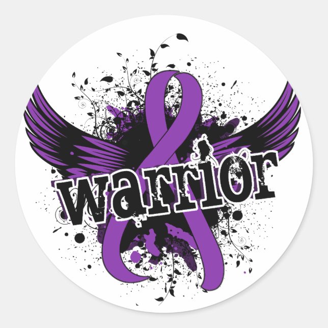 Warrior 16 Fibromyalgia Classic Round Sticker (Front)