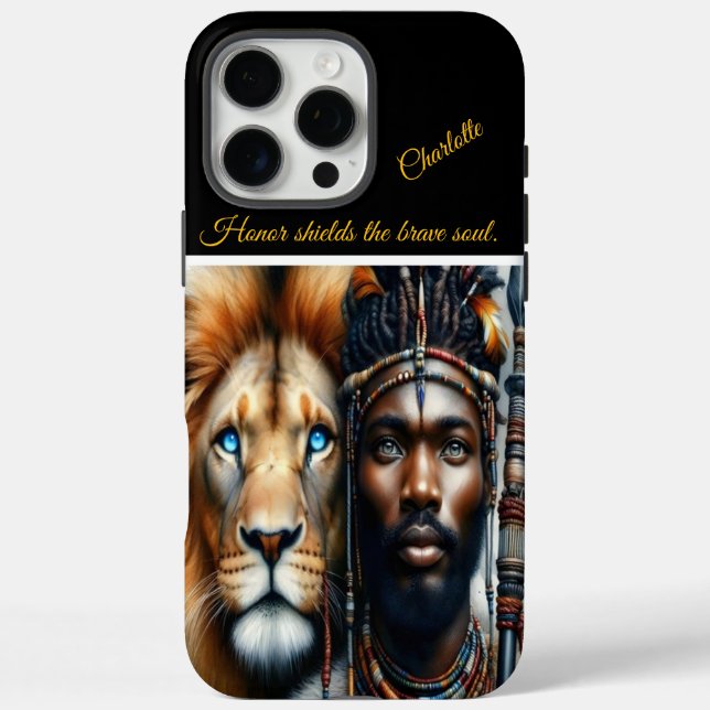 Warrior and lion unite in strength.  Case-Mate iPhone case (Back)