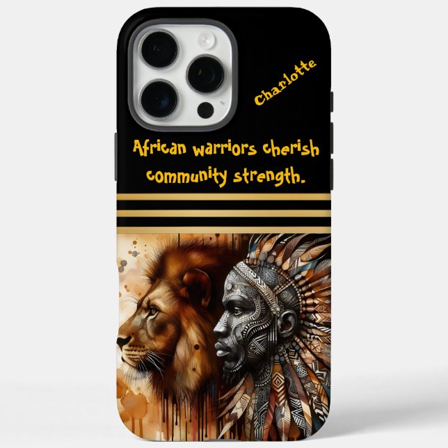 Warrior and lion: united in spirit Case-Mate iPhone case (Back)