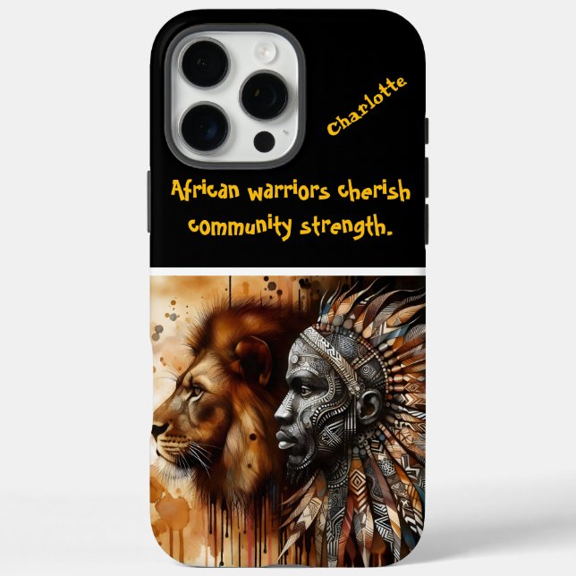 Warrior and lion: united in spirit Case-Mate iPhone case (Back)