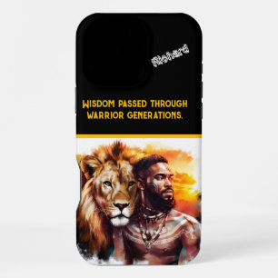 Warrior and noble lion unite at sunset iPhone 16 pro max case