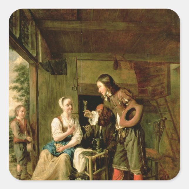 Warrior and Servant, 1653 Square Sticker (Front)