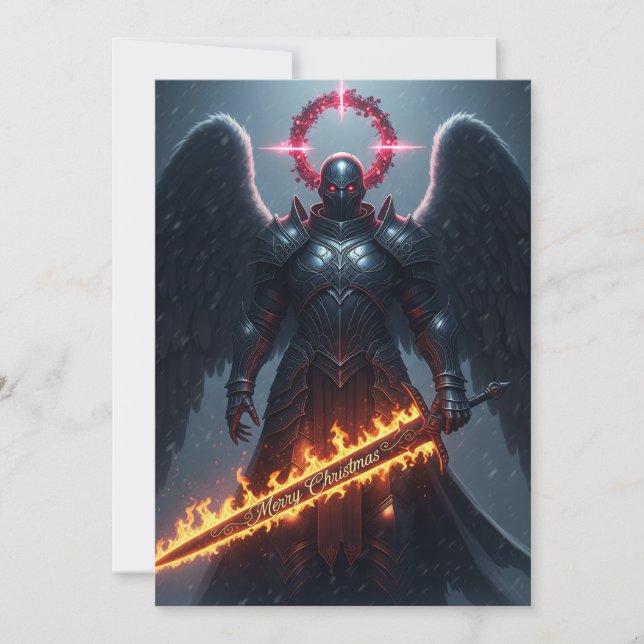 Warrior Angel Christmas Card (Front)