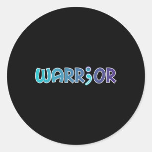 Warrior Anti Suicide Anxiety Awareness Classic Round Sticker