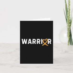 Warrior Appendix Cancer Fighter Heart Amber Ribbon Card