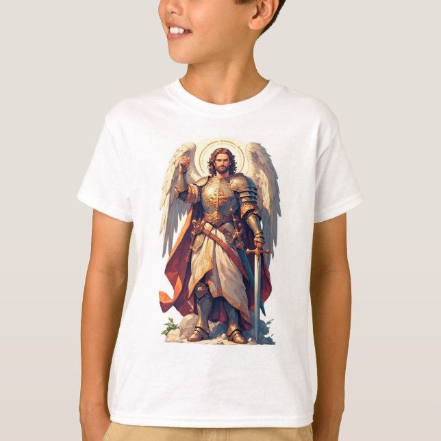 Warrior Archangel Michael Kid's Tee Shirt (Front)