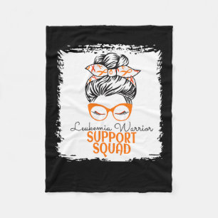 Warrior Awareness Support Messy Bun For Women Cute Fleece Blanket