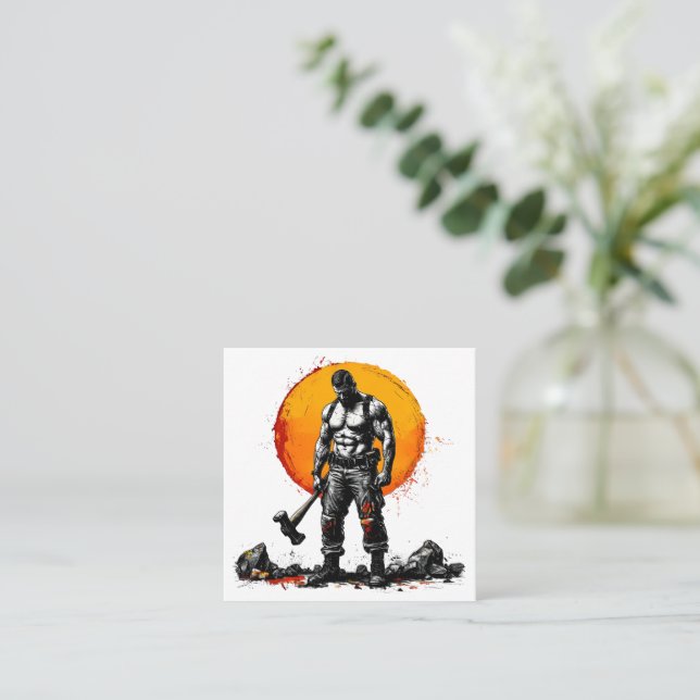 warrior barbarian medieval fantasy Business Card (Standing Front)