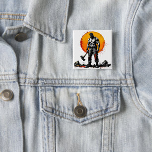 warrior barbarian medieval fantasy hummer strength 2 inch square button