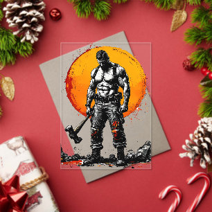 warrior barbarian medieval fantasy hummer strength acrylic invitations