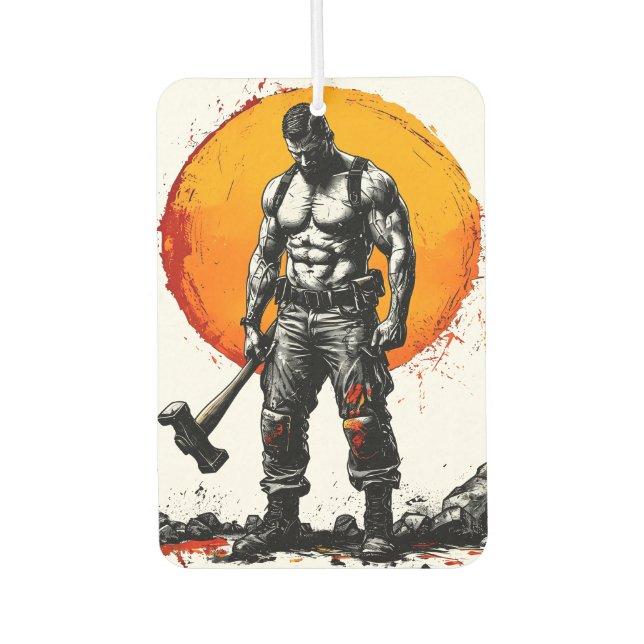 warrior barbarian medieval fantasy hummer strength air freshener (Front)