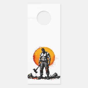 warrior barbarian medieval fantasy hummer strength door hanger