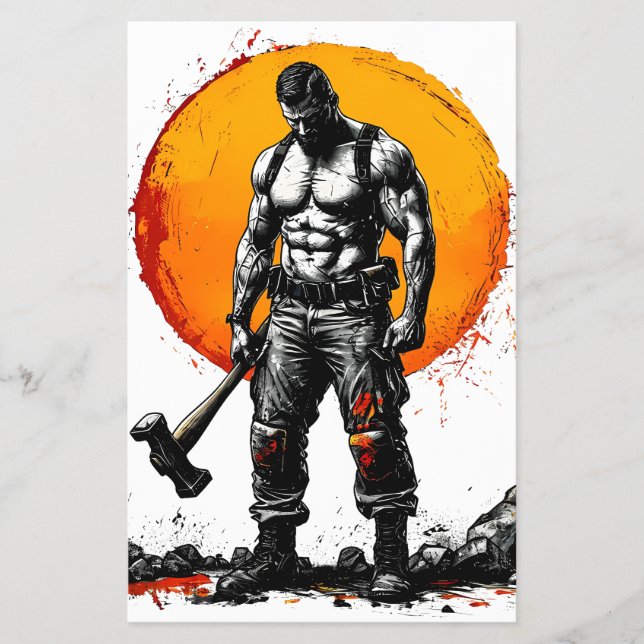 warrior barbarian medieval fantasy hummer strength flyer (Front)