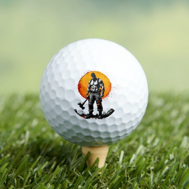 warrior barbarian medieval fantasy hummer strength golf balls (Insitu Tee)