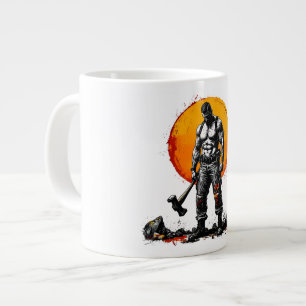 warrior barbarian medieval fantasy hummer strength large coffee mug