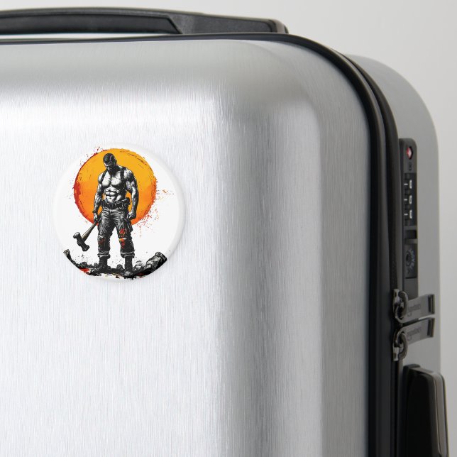 warrior barbarian medieval fantasy hummer strength magnet (In Situ (Luggage))