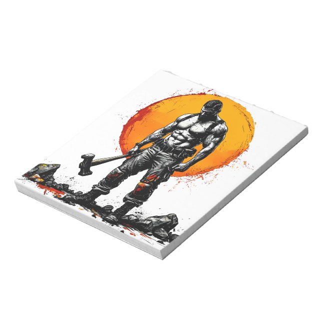 warrior barbarian medieval fantasy hummer strength notepad (Rotated)