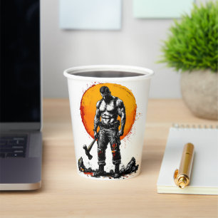warrior barbarian medieval fantasy hummer strength paper cups