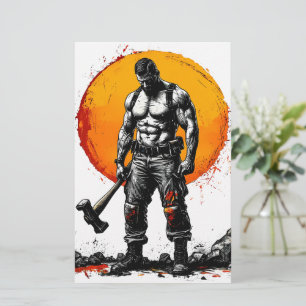 warrior barbarian medieval fantasy hummer strength stationery