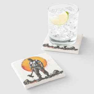 warrior barbarian medieval fantasy hummer strength stone coaster