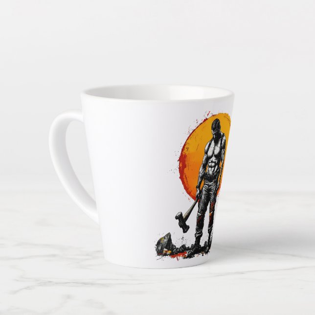 warrior barbarian medieval fantasy hummerLatte Mug (Left Angle)