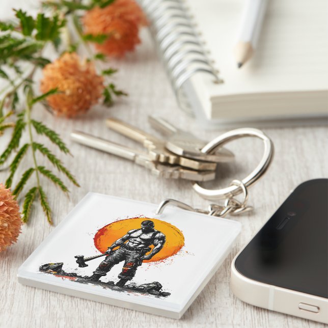warrior barbarian medieval fantasyAcrylic Keychain (Front Right)