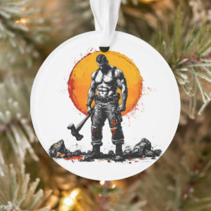 warrior barbarian medieval fantasyAcrylic Ornament