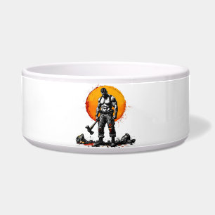 warrior barbarian medieval fantasyCeramic Pet Bowl
