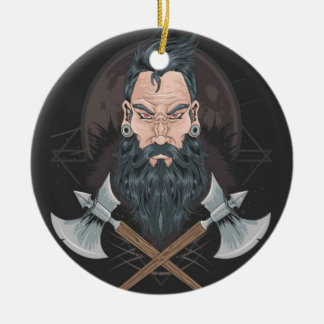 WARRIOR BEARD MEN CERAMIC ORNAMENT