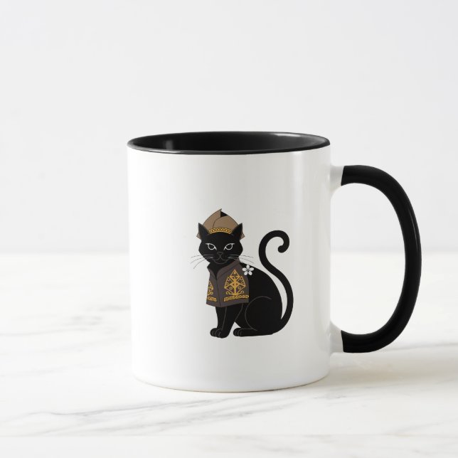 Warrior Black Cat Coffee Mug (Right)