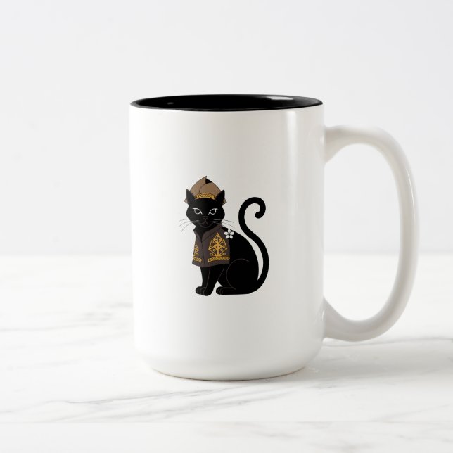 Warrior Black Cat Coffee Mug (Right)