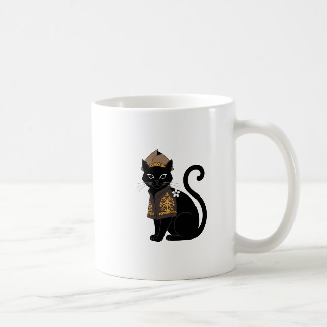 Warrior Black Cat Coffee Mug (Right)