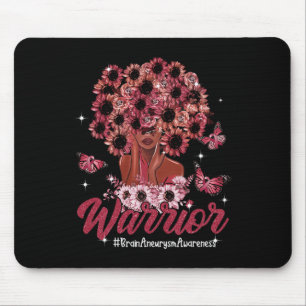 Warrior Black Women Sunflower Hair Brain Aneurysm Mouse Pad