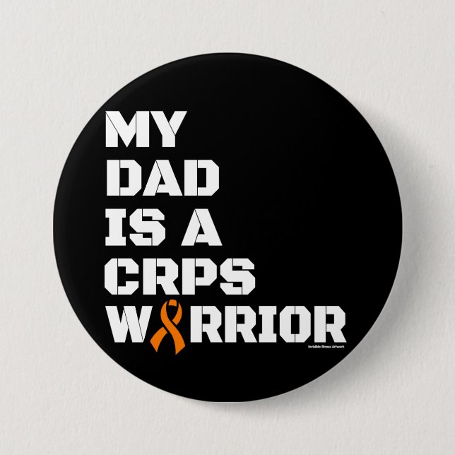 Warrior/Block/Dad...CRPS 3 Inch Round Button (Front)