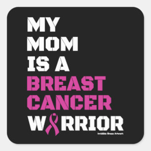Warrior/Block/Mom...Breast Cancer Square Sticker