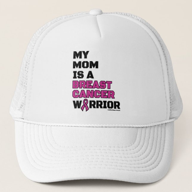 Warrior/Block/Mom...Breast Cancer Trucker Hat (Front)