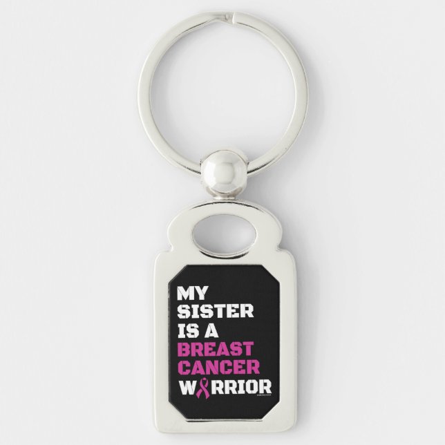 Warrior/Block/Sister...Breast Cancer Keychain (Front)