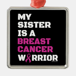 Warrior/Block/Sister...Breast Cancer Metal Ornament