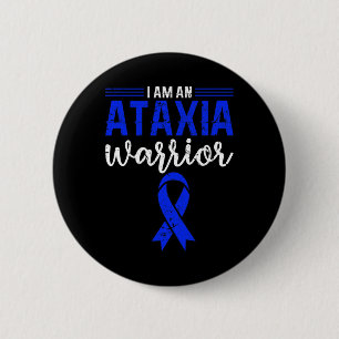 Warrior Blue Ribbon Impaired Coordination Awarenes 2 Inch Round Button