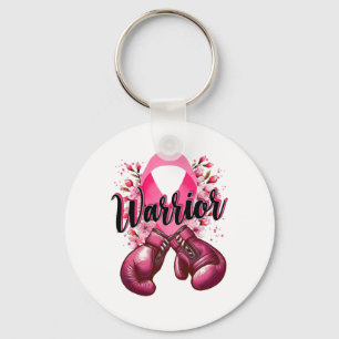 Warrior Boxing Gloves Pink Ribbon Breast Cancer Aw Keychain