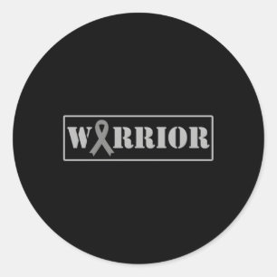 Warrior Brain Tumor Awareness Brain Cancer Month Classic Round Sticker